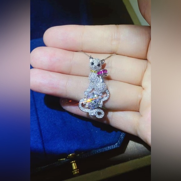 2 Carat Moissanite 925 Sterling Silver Necklace - Picture 1 of 6